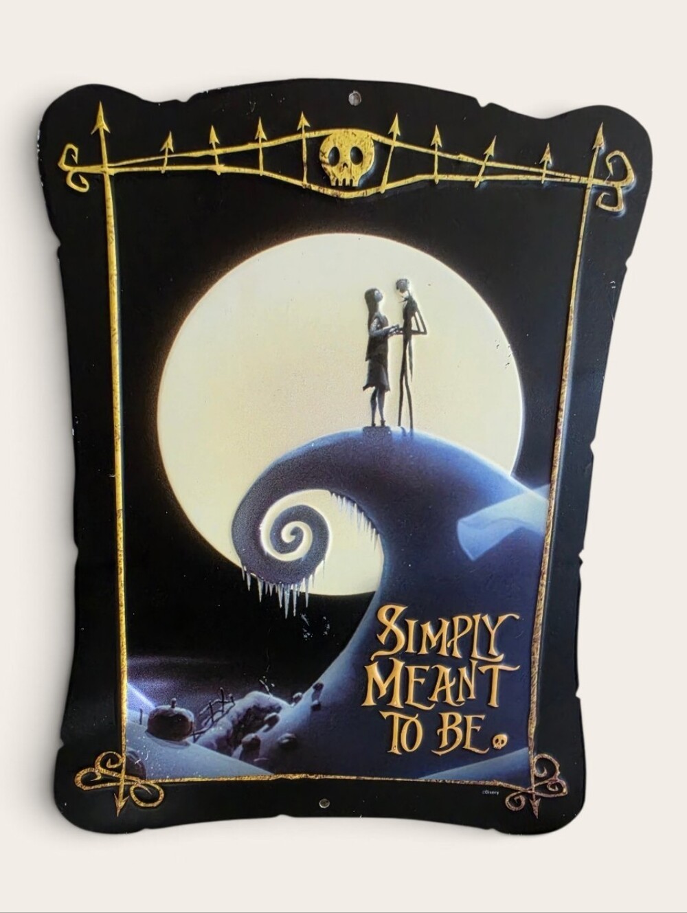 The Nightmare Before Christmas Simply Meant to Be Metal Sign 12x8 - Picture 2 of 2